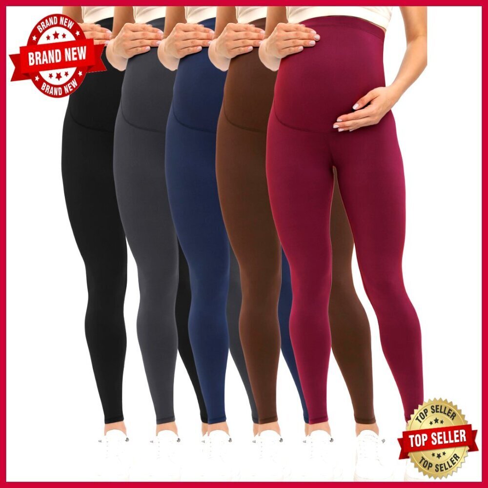 5 Pack Maternity Leggings Yoga Pants Pregnancy Stretchy U-Shaped Waist